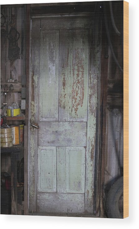 Door Wood Print featuring the photograph Old Shop Door by Brooke Bowdren