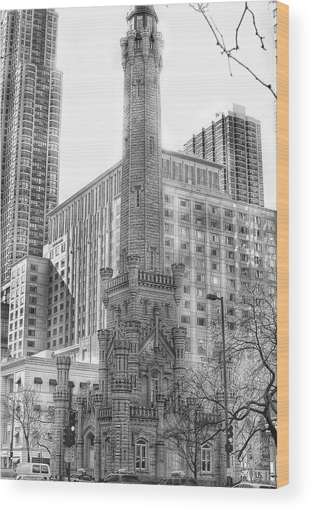 Water Tower Wood Print featuring the photograph Old Water Tower - Chicago by Jackson Pearson