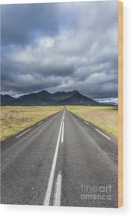 Iceland Wood Print featuring the photograph On the road in Iceland by Didier Marti