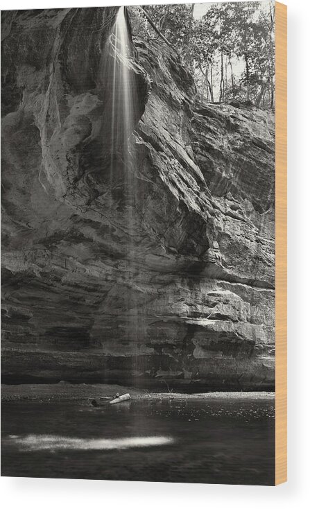 Black And White Wood Print featuring the photograph Ottawa Canyon Number Three by Jason Wolters