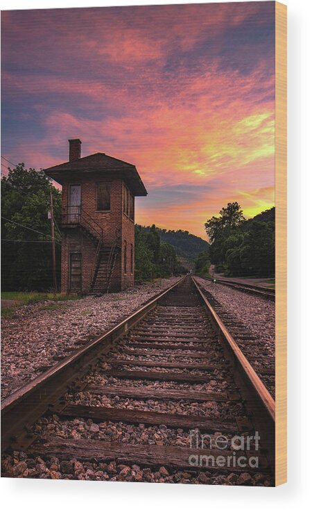 Tracks Wood Print featuring the photograph Over the Line by Anthony Heflin