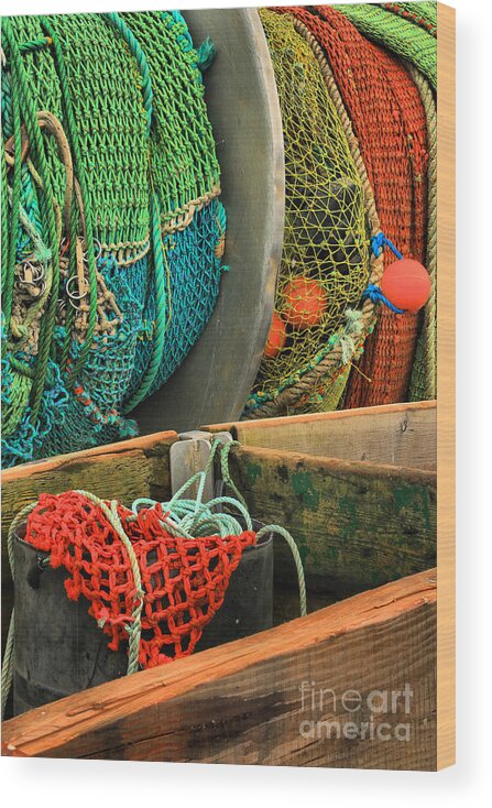 Fishing Nets Wood Print featuring the photograph Pacific Fishing Nets by Adam Jewell