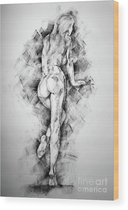 Erotic Wood Print featuring the drawing Page 34 by Dimitar Hristov