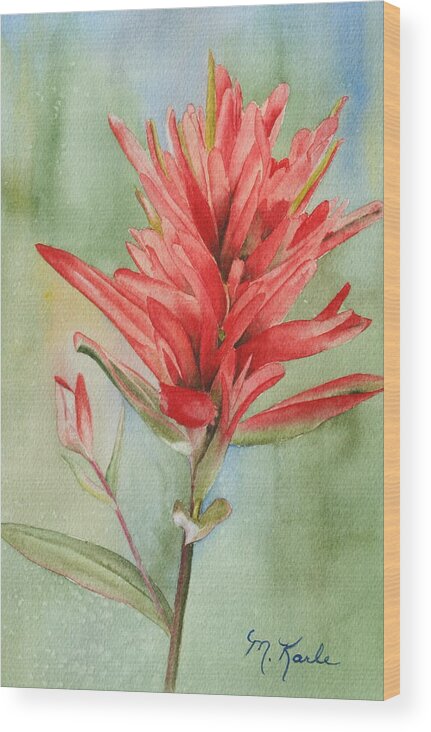 Flower Wood Print featuring the painting Paintbrush Portrait by Marsha Karle