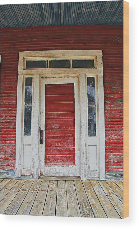 Red Door Wood Print featuring the photograph Painted Red by Lynn Jordan