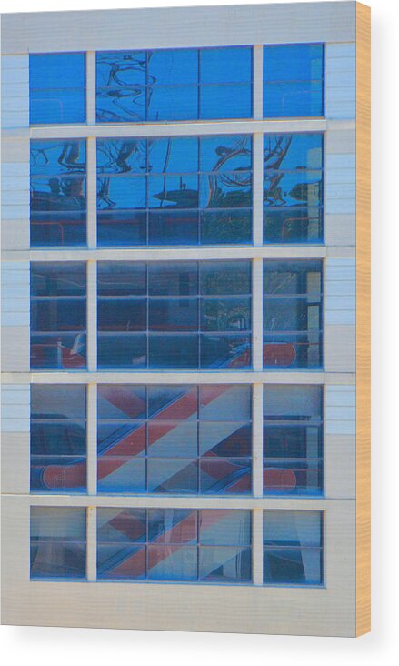 Window Wood Print featuring the photograph Panes with Reflection by Josephine Buschman