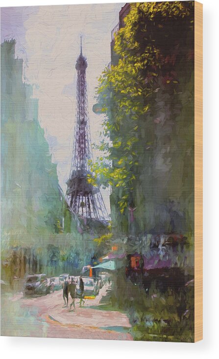 Paris Wood Print featuring the photograph Paris Street by John Rivera