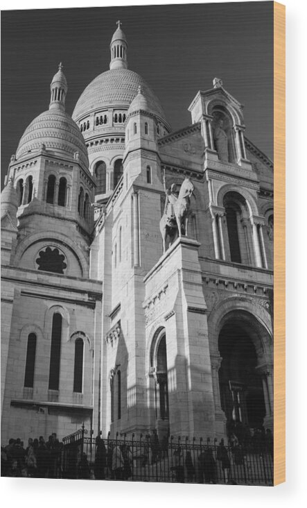 Parisvisit Wood Print featuring the photograph Paris Visit to Sacre Coeur Cathedral by Miguel Winterpacht
