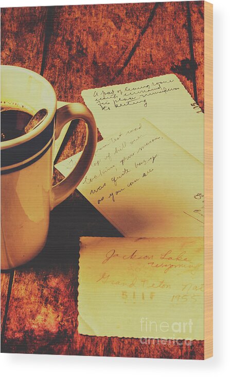 Cup Wood Print featuring the photograph Past postcard preoccupations by Jorgo Photography