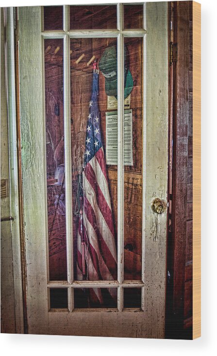 Cabin Wood Print featuring the photograph Patriot On Call by Ron Weathers