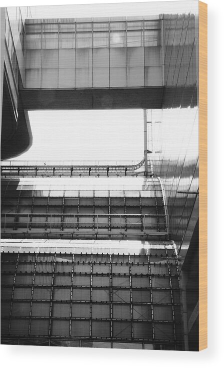 Urban Wood Print featuring the photograph Pedway And Other Tubes by Kreddible Trout