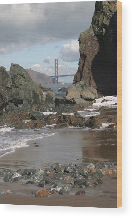 Golden Gate Bridge Wood Print featuring the photograph Peek-a-boo Bridge by Jeff Floyd CA