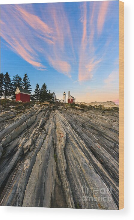 Usa Wood Print featuring the photograph Pemaquid Point Lighthouse by Henk Meijer Photography