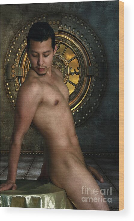 Male Nude Wood Print featuring the photograph Pic With No Name by Mark Ashkenazi