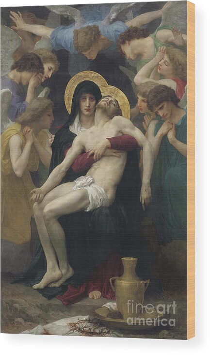 Pieta Wood Print featuring the painting Pieta by William Adolphe Bouguereau