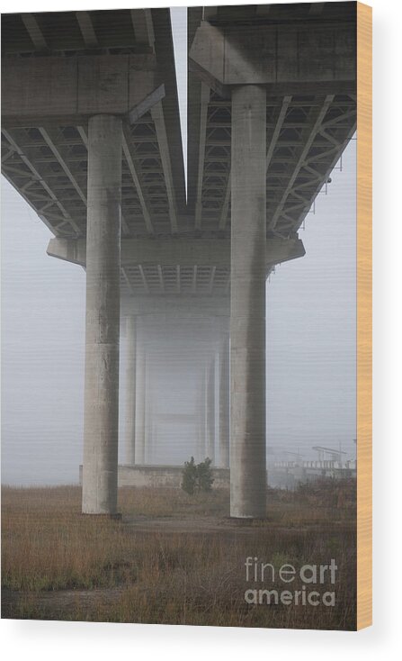 Fog Wood Print featuring the photograph Pillars of Fog by Dale Powell