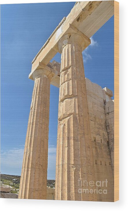 Stone Wood Print featuring the photograph Pillars of the Parthenon by Eric Reger
