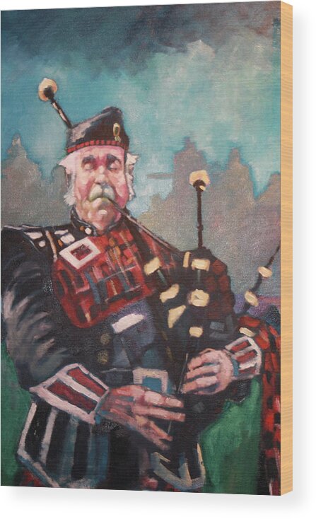  Wood Print featuring the painting Piper 2014 by Kevin McKrell