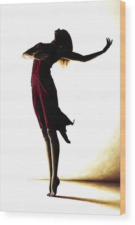 Ballet Wood Print featuring the painting Poise in Silhouette by Richard Young