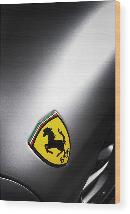 Ferrari Wood Print featuring the photograph Prancing Horse by ItzKirb Photography