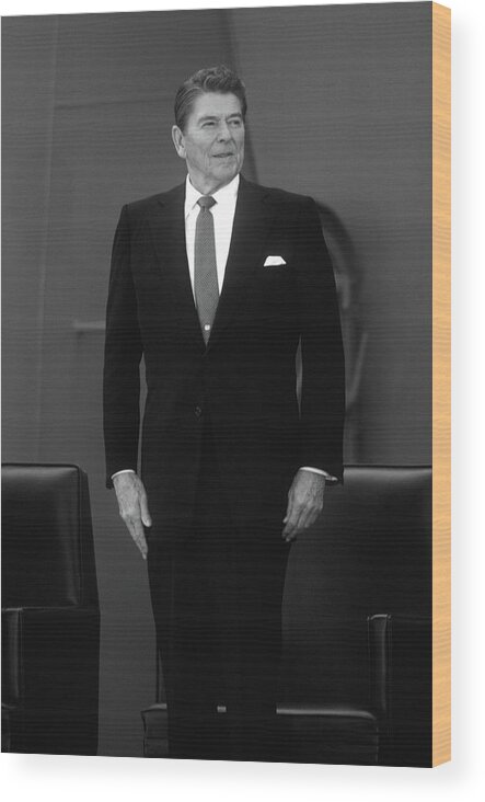 Ronald Reagan Wood Print featuring the photograph President Ronald Reagan - Two by War Is Hell Store