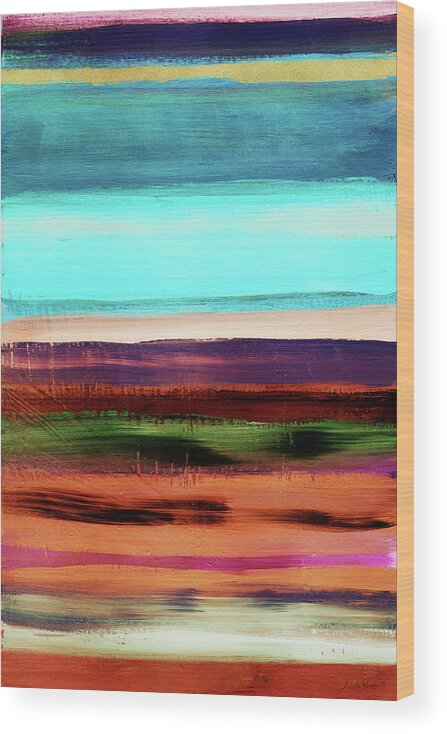 Abstract Wood Print featuring the mixed media Pueblo 2- Art by Linda Woods by Linda Woods