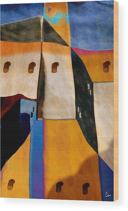 Santa Fe Wood Print featuring the photograph Pueblo Number 1 by Carol Leigh