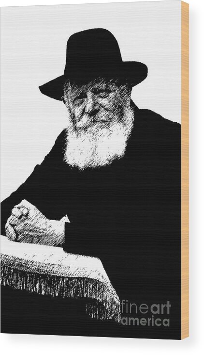 Rabbi Menachem Schneerson Wood Print featuring the photograph It's A Segulah - Rabbi Menachem Schneerson - Lubavitcher Rebbe by Doc Braham