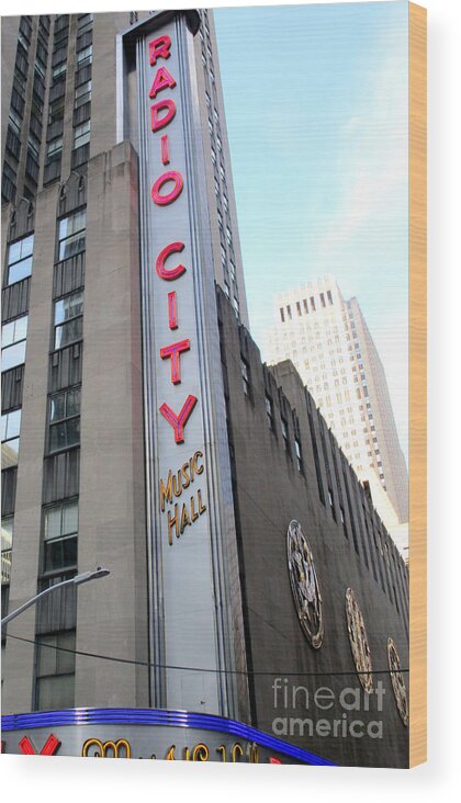 Radio City Wood Print featuring the photograph Radio City 2 by Randall Weidner