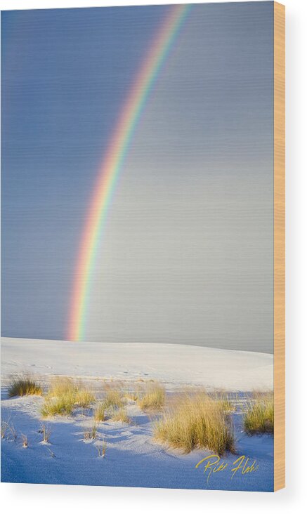 Atmosphere Wood Print featuring the photograph Rainbow at White Sands by Rikk Flohr