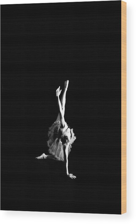 Ballerina Wood Print featuring the photograph Reaching Ballerina by Scott Sawyer