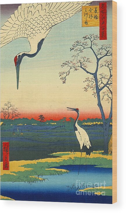 Red Crowned Cranes 1857 Wood Print featuring the photograph Red Crowned Cranes 1857 by Padre Art