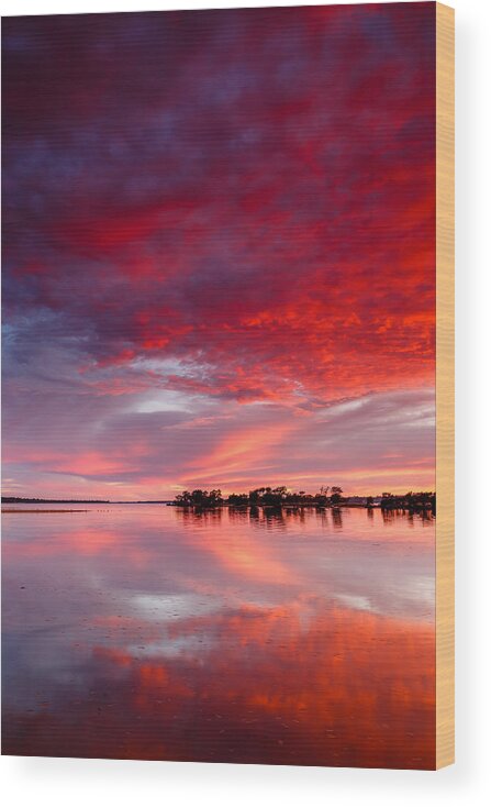 Sunrise Wood Print featuring the photograph Red Morning by Robert Caddy