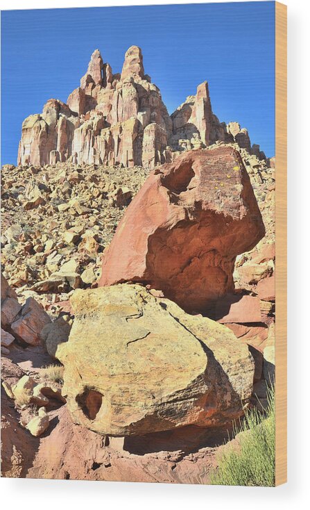 Capitol Reef National Park Wood Print featuring the photograph Red Rock Castle by Ray Mathis