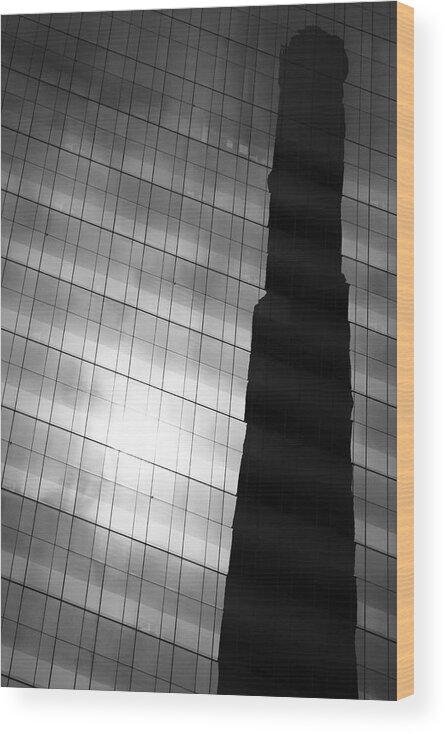 Architecture Wood Print featuring the photograph Reflecting On Stacks by Kreddible Trout