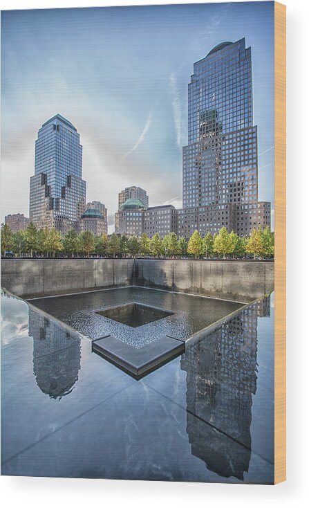 Nyc Wood Print featuring the photograph Reflections by Elvira Pinkhas