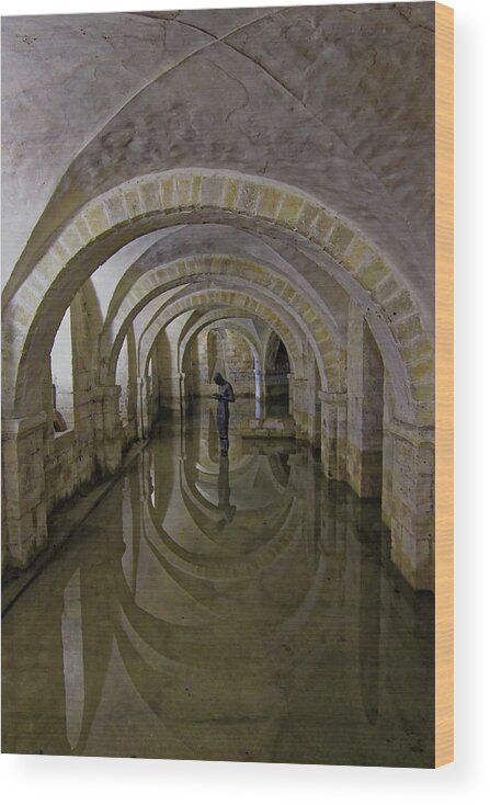 Reflections Wood Print featuring the photograph Reflections in Winchester Cathedral by Doolittle Photography and Art