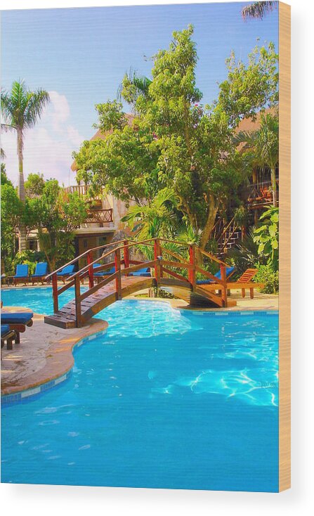 Mexico Impression Print Wood Print featuring the photograph Relaxing Outoor Spa by Monique Wegmueller