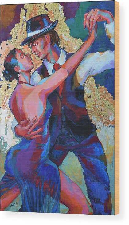 Original Painting Wood Print featuring the painting Rhythmic Passion by Jyotika Shroff