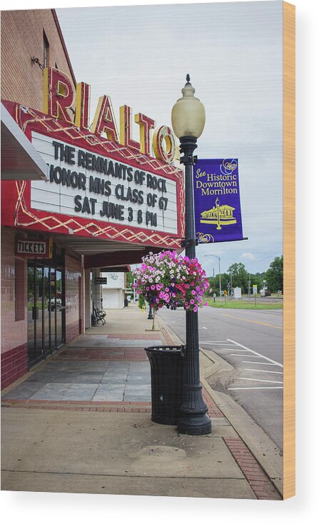 Morrilton Wood Print featuring the photograph Rialto Theatre by Tammy Chesney