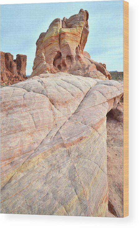 Valley Of Fire Wood Print featuring the photograph Riding the Wave in Valley of Fire by Ray Mathis