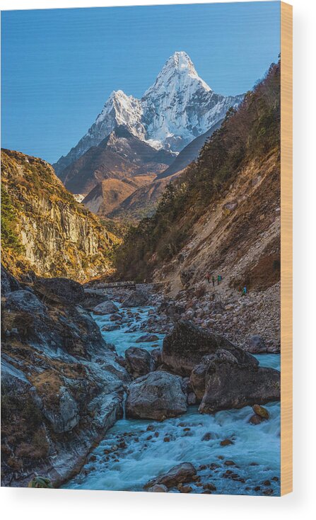 Nepal Wood Print featuring the photograph River Crossing by Owen Weber