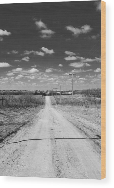 Oklahoma Wood Print featuring the photograph Road out of Sumner by Hillis Creative