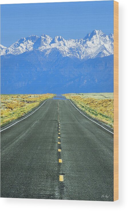 Road Wood Print featuring the photograph Road to the Sangre De Cristo Mountains by Aaron Spong