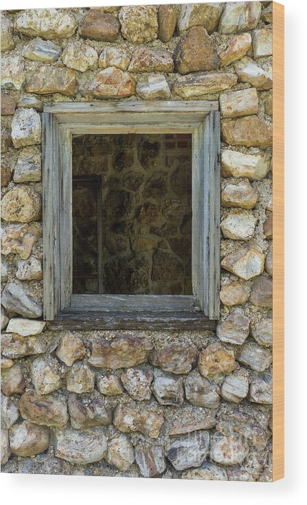 Window Wood Print featuring the photograph Rock Wall Window by Jennifer White