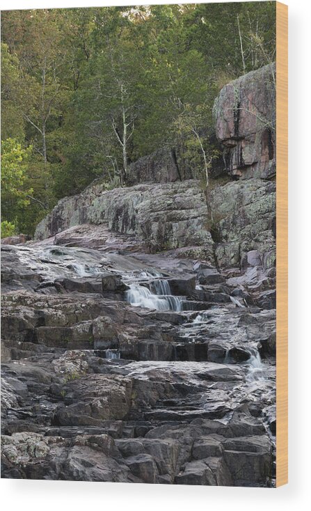 Rocky Falls Wood Print featuring the photograph Rocky Falls by Holly Ross