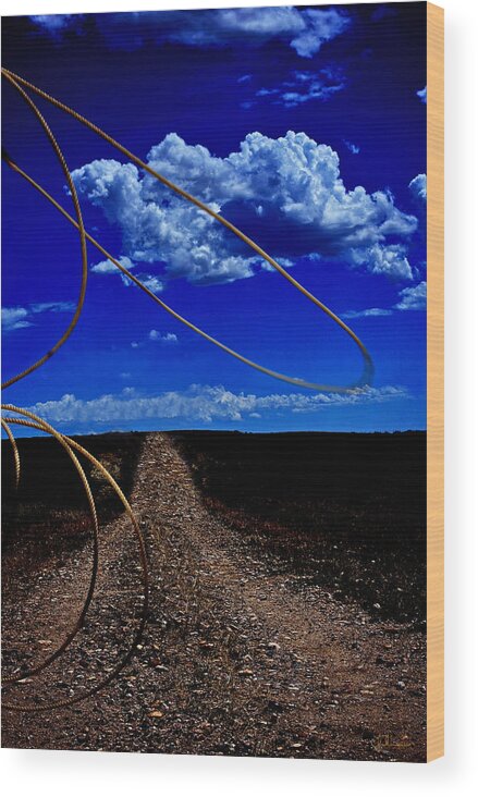 Western Wood Print featuring the photograph Rope The Road Ahead by Amanda Smith