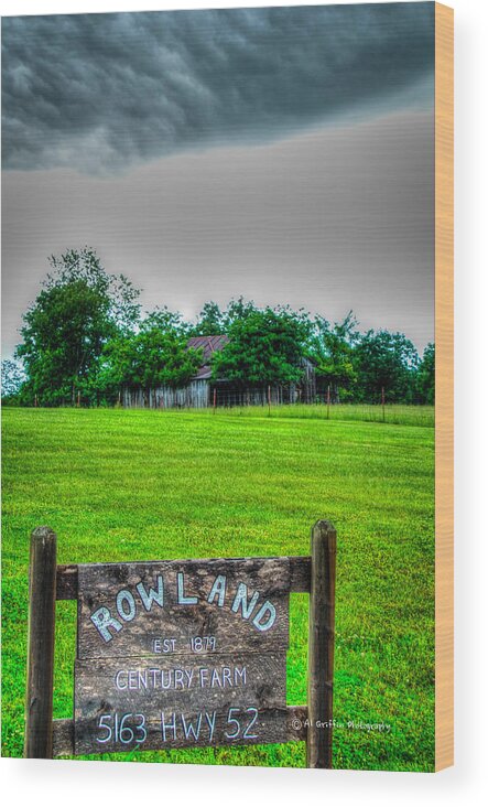 Morgan County Wood Print featuring the photograph Rowland Century Farm by Al Griffin