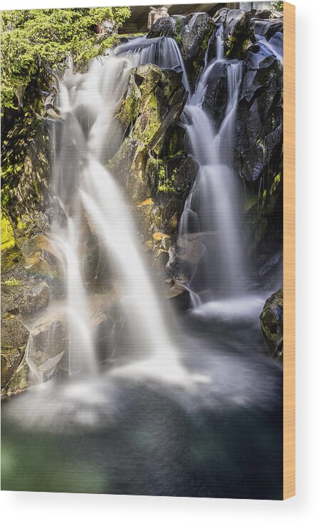 Mt Wood Print featuring the photograph Ruby Creek Lower Falls MT Rainier by Rob Green