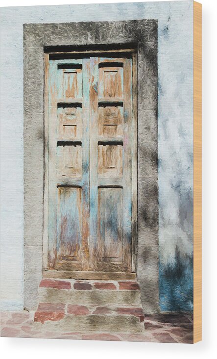 Mexico Wood Print featuring the photograph Rustic door in San Miguel de Allende by Rob Huntley